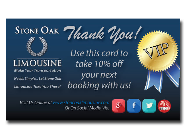 Stone Oak Limousine VIP business card design