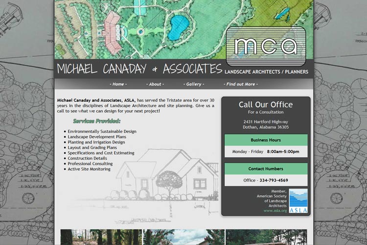 Michael Canaday & Associates Landscape Architect Client Web Design