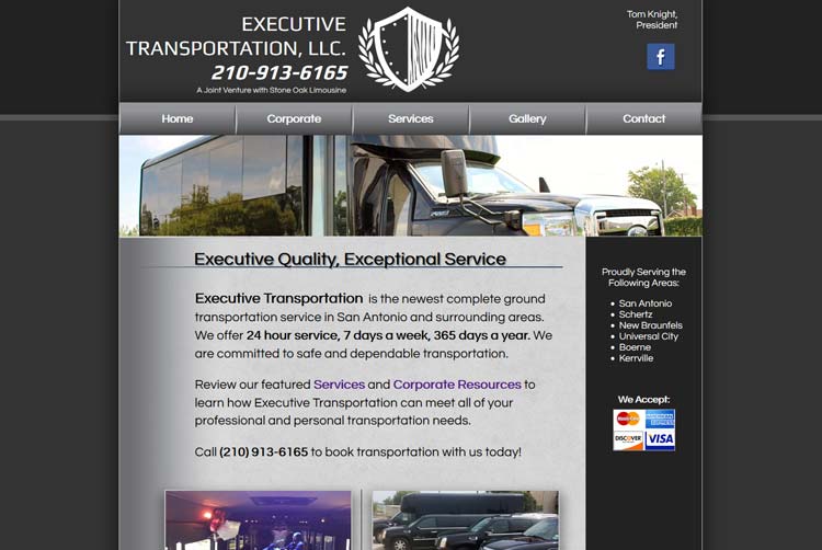 Executive Transportation Client Web Design